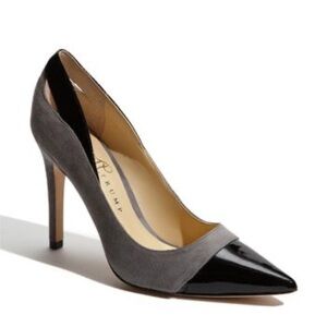 EUC Ivanka Trump Black And Grey Suede 3.5” Heels Size 10M